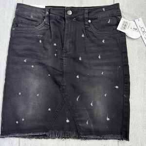 Joe's Jeans Black Distressed Denim Skirt